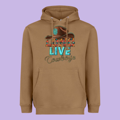 Long Live Cowboys Heavyweight Hoodie Designed By Texasbilliewilder