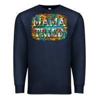 Navy western mama tried with sunflowers and gemstone Premium Sweatshirt - texasbilliewilder