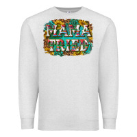 Oatmeal Heather western mama tried with sunflowers and gemstone Premium Sweatshirt - texasbilliewilder