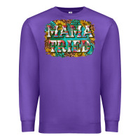 Purple western mama tried with sunflowers and gemstone Premium Sweatshirt - texasbilliewilder