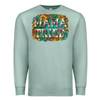 Seafoam western mama tried with sunflowers and gemstone Premium Sweatshirt - texasbilliewilder