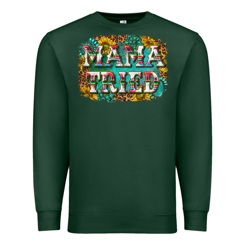 Western Mama Tried With Sunflowers And Gemstone Premium Sweatshirt by texasbilliewilder | Teevron