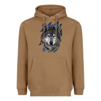 Toasted Coconut Wolf scratch mark Heavyweight Hoodie - RanaPortraitStore