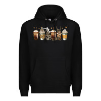Black skeleton coffee cups Premium Hoodie - Jasminsmagicworld