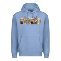 Colony Blue skeleton coffee cups Premium Hoodie - Jasminsmagicworld