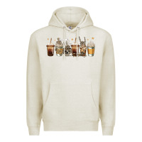 Oatmeal Heather skeleton coffee cups Premium Hoodie - Jasminsmagicworld