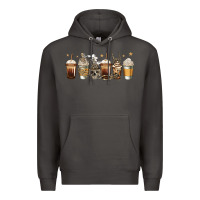 Skeleton Coffee Cups Premium Hoodie | Teevron
