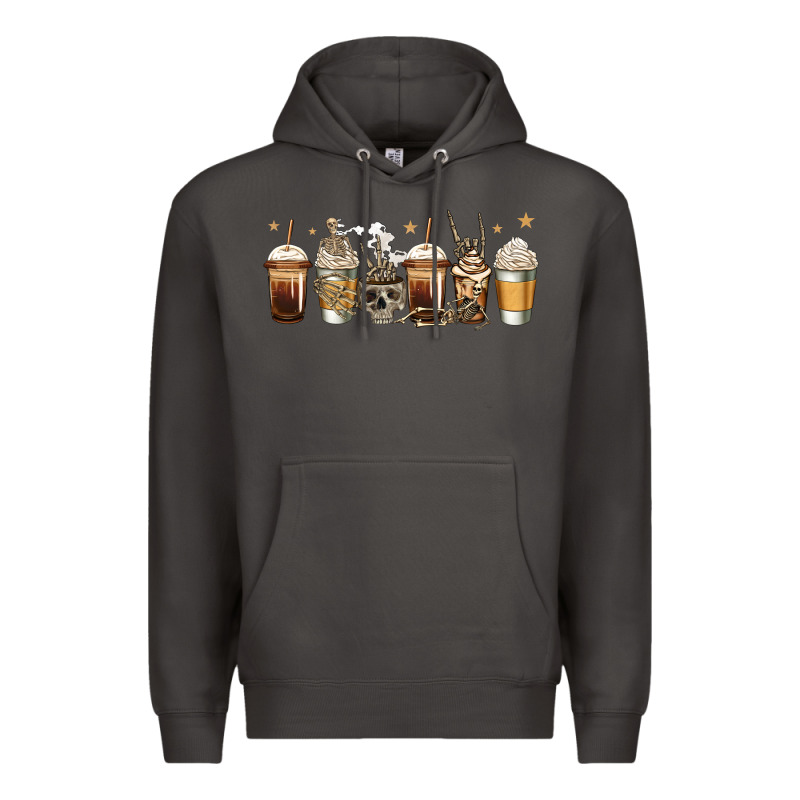 Skeleton Coffee Cups Premium Hoodie by Jasminsmagicworld | Teevron