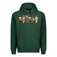 Sports Green skeleton coffee cups Premium Hoodie - Jasminsmagicworld
