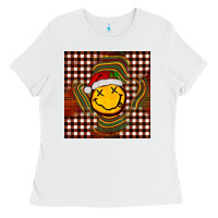 White Christmas smiley face Ladies Tee - BarkalooDesign