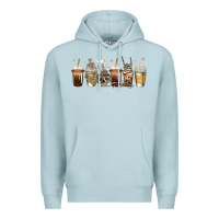 Blue Mist skeleton coffee cups Premium Hoodie - Jasminsmagicworld