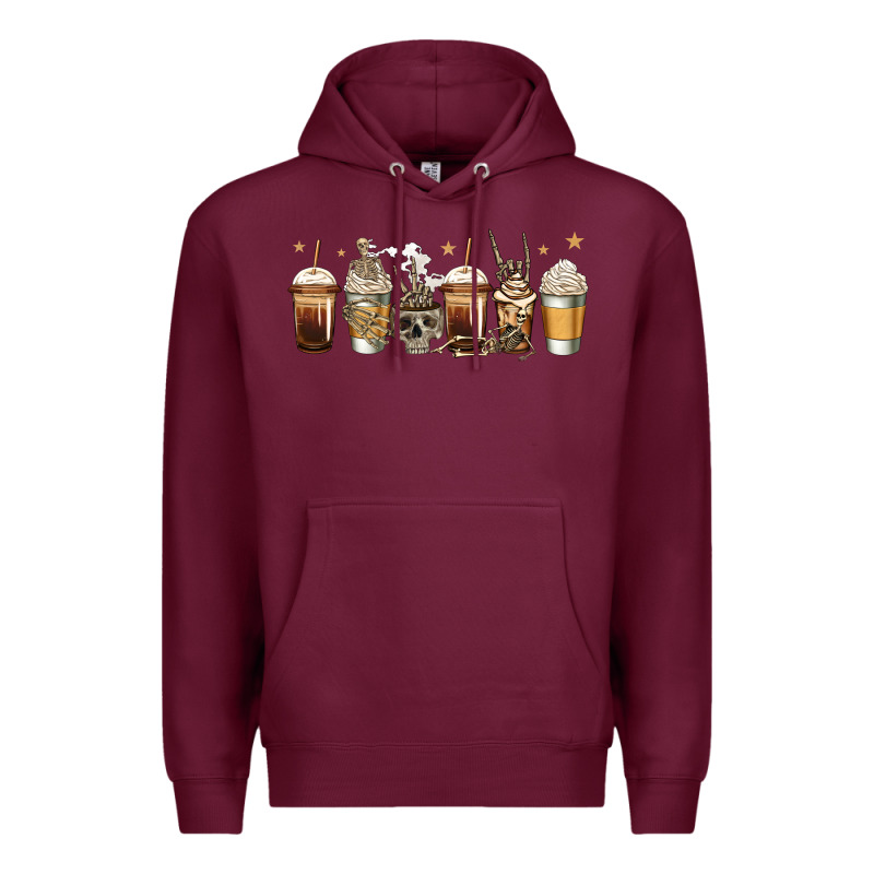 Skeleton Coffee Cups Premium Hoodie by Jasminsmagicworld | Teevron