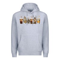 Heather Grey skeleton coffee cups Premium Hoodie - Jasminsmagicworld