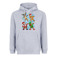 Heather Grey dabbing christmas Heavyweight Hoodie - Zillion Design Studio