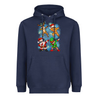 Navy dabbing christmas Heavyweight Hoodie - Zillion Design Studio