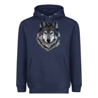 Navy Wolf Heavyweight Hoodie - RanaPortraitStore