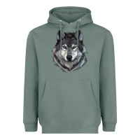 Sage Wolf Heavyweight Hoodie - RanaPortraitStore
