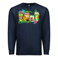Navy alligator coffee cups Premium Sweatshirt - Zillion Design Studio