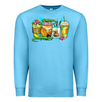 Ocean Blue alligator coffee cups Premium Sweatshirt - Zillion Design Studio