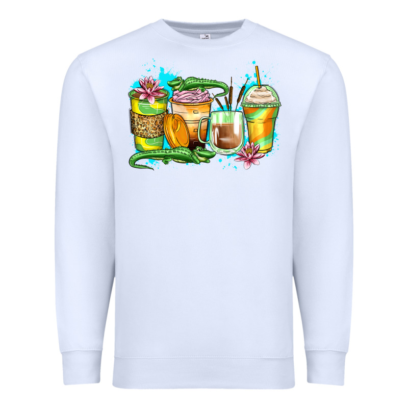 Alligator Coffee Cups Premium Sweatshirt by Zillion Design Studio | Teevron