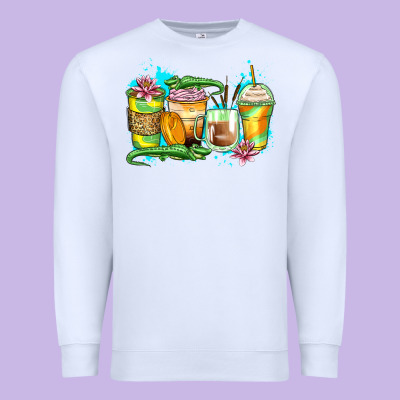 Alligator Coffee Cups Premium Sweatshirt Designed By Zillion Design Studio