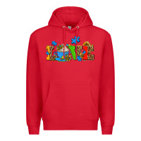 Red autism coffee cup with sunflower Premium Hoodie - AdoDesignShop