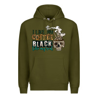 Army Green i like my coffee black like my soul Premium Hoodie - Jasminsmagicworld