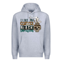 Heather Grey i like my coffee black like my soul Premium Hoodie - Jasminsmagicworld