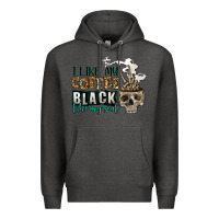 Charcoal Heather i like my coffee black like my soul Premium Hoodie - Jasminsmagicworld