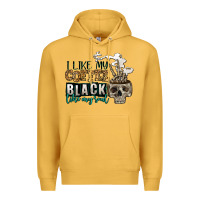 Mustard i like my coffee black like my soul Premium Hoodie - Jasminsmagicworld