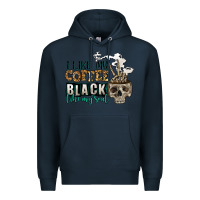 Navy i like my coffee black like my soul Premium Hoodie - Jasminsmagicworld