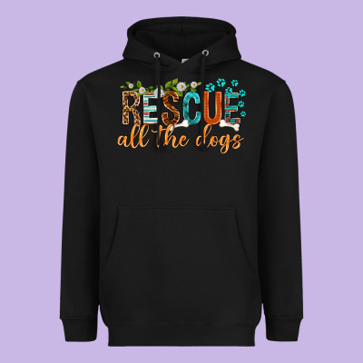 Rescue All The Dogs Heavyweight Hoodie Designed By Texasbilliewilder
