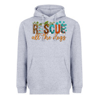Heather Grey rescue all the dogs Heavyweight Hoodie - texasbilliewilder