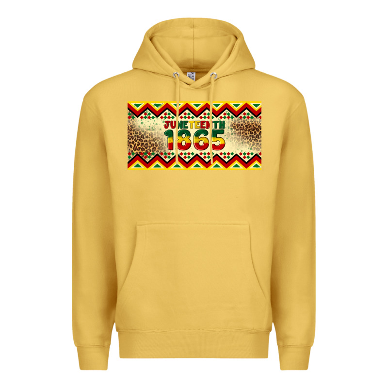 Juneteenth 1865 Leopard Licence Plate Template Premium Hoodie by Artiststas | Teevron