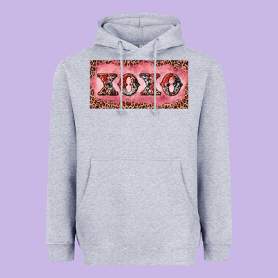 Heavyweight Hoodie Xoxo cowhide and leopard