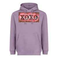 Lavender Xoxo cowhide and leopard Heavyweight Hoodie - RanaPortraitStore