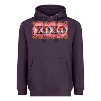 Plum Xoxo cowhide and leopard Heavyweight Hoodie - RanaPortraitStore