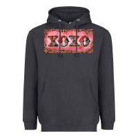 Smoke Xoxo cowhide and leopard Heavyweight Hoodie - RanaPortraitStore