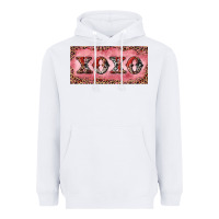 White Xoxo cowhide and leopard Heavyweight Hoodie - RanaPortraitStore