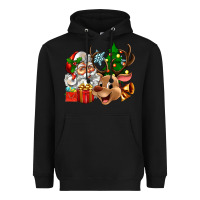 Black santa and reindeer Heavyweight Hoodie - Zillion Design Studio