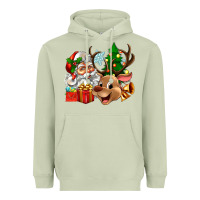 Matcha santa and reindeer Heavyweight Hoodie - Zillion Design Studio