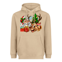 Mushroom santa and reindeer Heavyweight Hoodie - Zillion Design Studio