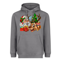 Storm santa and reindeer Heavyweight Hoodie - Zillion Design Studio