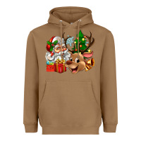 Toasted Coconut santa and reindeer Heavyweight Hoodie - Zillion Design Studio