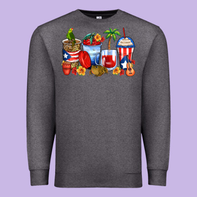Puerto Rico Coffee Cups Premium Sweatshirt Designed By Zillion Design Studio