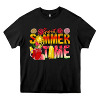 Black Sweet Summer Time Heavy Core Tee - CowhideDigitalArt