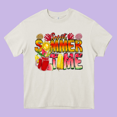 Sweet Summer Time Heavy Core Tee Designed By Cowhidedigitalart