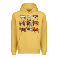 Antique Gold western cowsand sunflowers Premium Hoodie - AdoDesignShop