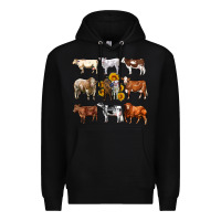Black western cowsand sunflowers Premium Hoodie - AdoDesignShop