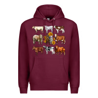 Burgundy western cowsand sunflowers Premium Hoodie - AdoDesignShop